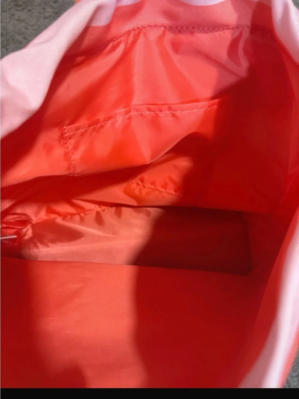 Victoria's Secret Pink and Coral Striped Backpack - Picture 2 of 3